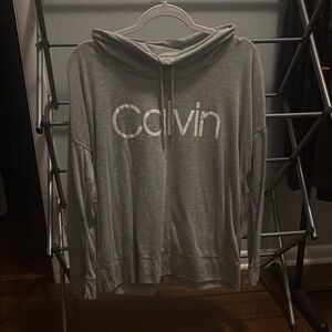 Calvin Gray Cowl Neck Long Sleeve Shirt